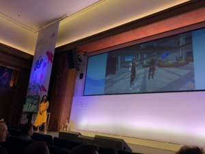 Caption: The metaverse panel… Surreal!