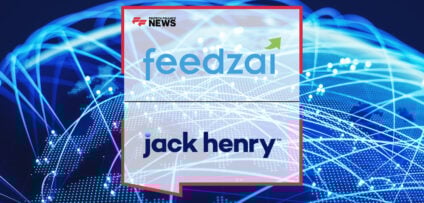 Feedzai Chief Product Officer Pedro Barata and Jack Henry Vice President Matt Riley celebrate winning the 2025 Datos Insights Impact Award for joint AML and fraud monitoring innovation.