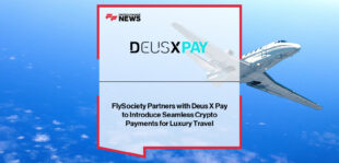 Richard Crook of Deus X Pay and Nico Castanheira of FlySociety announce partnership enabling cryptocurrency payments for private jet charters across Europe and Dubai.