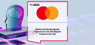 Mastercard launches Agent Pay in the UAE with Majid Al Futtaim and Dataiera, marking its first transaction outside the U.S., with Omar Sultan Al Olama, Michael Miebach, Ahmed Galal Ismail, and Dimitrios Dosis highlighting AI-driven commerce and trusted digital payments.