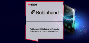 Jordan Sinclair of Robinhood UK and Liam Elcock of Question One announce a new nationwide pub-quiz partnership with Quiz Live to boost financial literacy across more than 100 UK venues through finance-themed quiz questions.