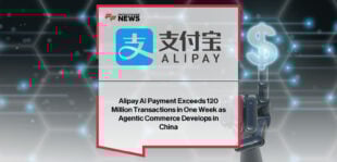 Alipay reports over 120 million weekly AI Pay transactions, highlighting partnerships with Rokid, Alibaba, and Luckin Coffee in agentic commerce.