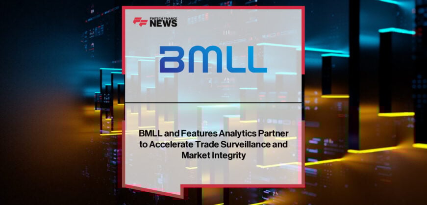 Paul Humphrey of BMLL and Cristina Soviany of Features Analytics announcing a partnership to enhance trade surveillance and market integrity analytics.