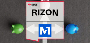 Rizon neobank mobile app displaying global USD account features on a smartphone used by a freelancer for digital payments and earnings.
